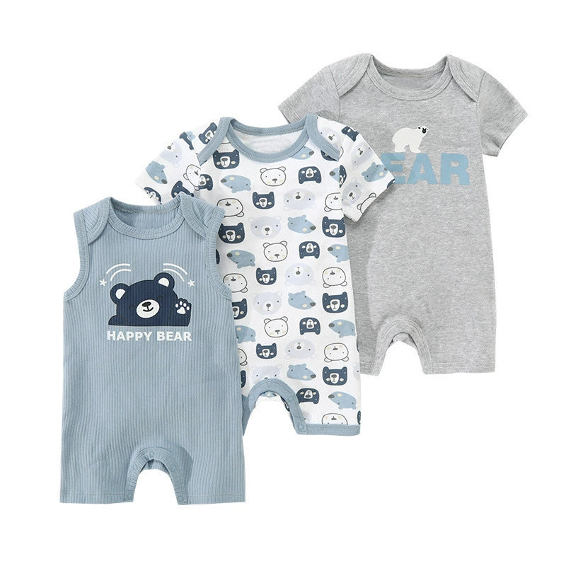 Set 3 Pagliaccetti Estivi per Neonato Fantasie Colorate