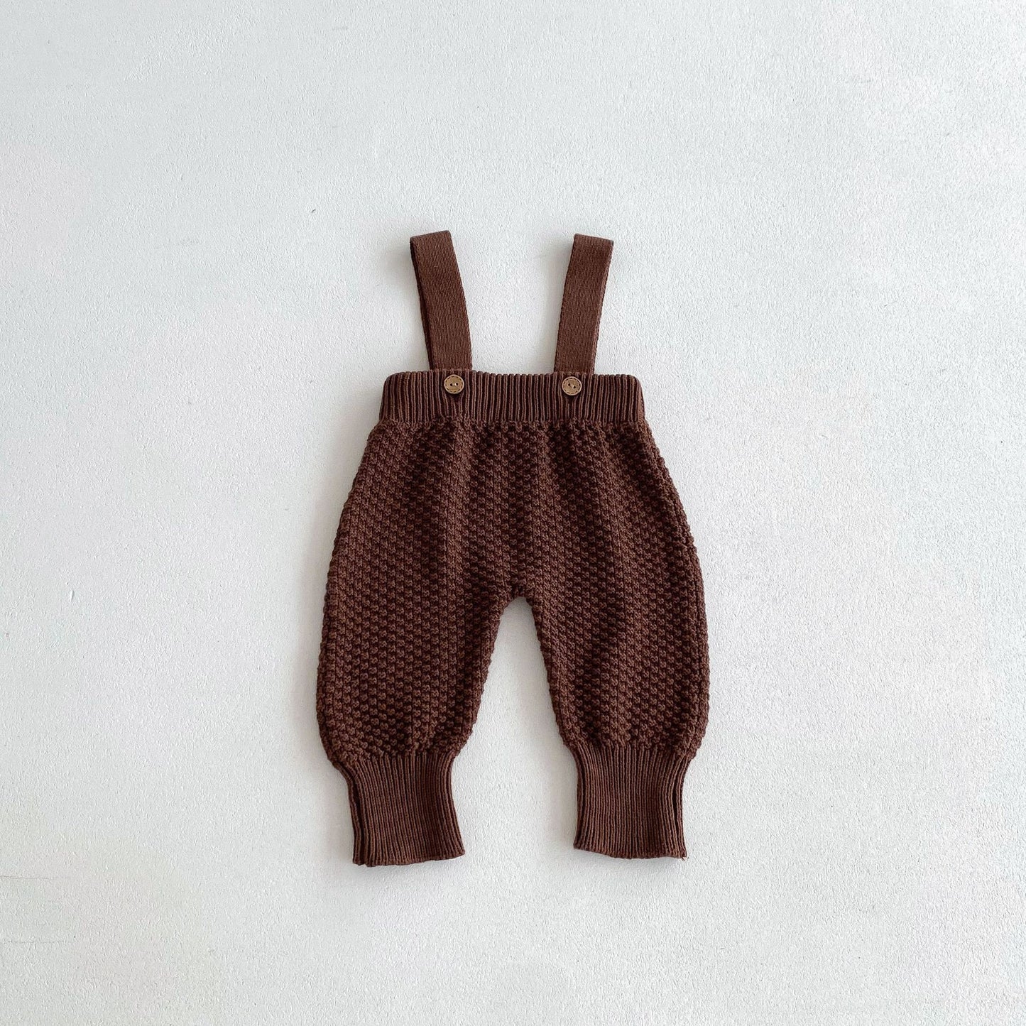 Salopette Bimba in Maglia Calda con Bretelle