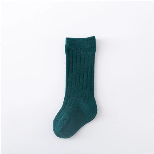 Calze lunghe in cotone a coste per bambini – Set colorato