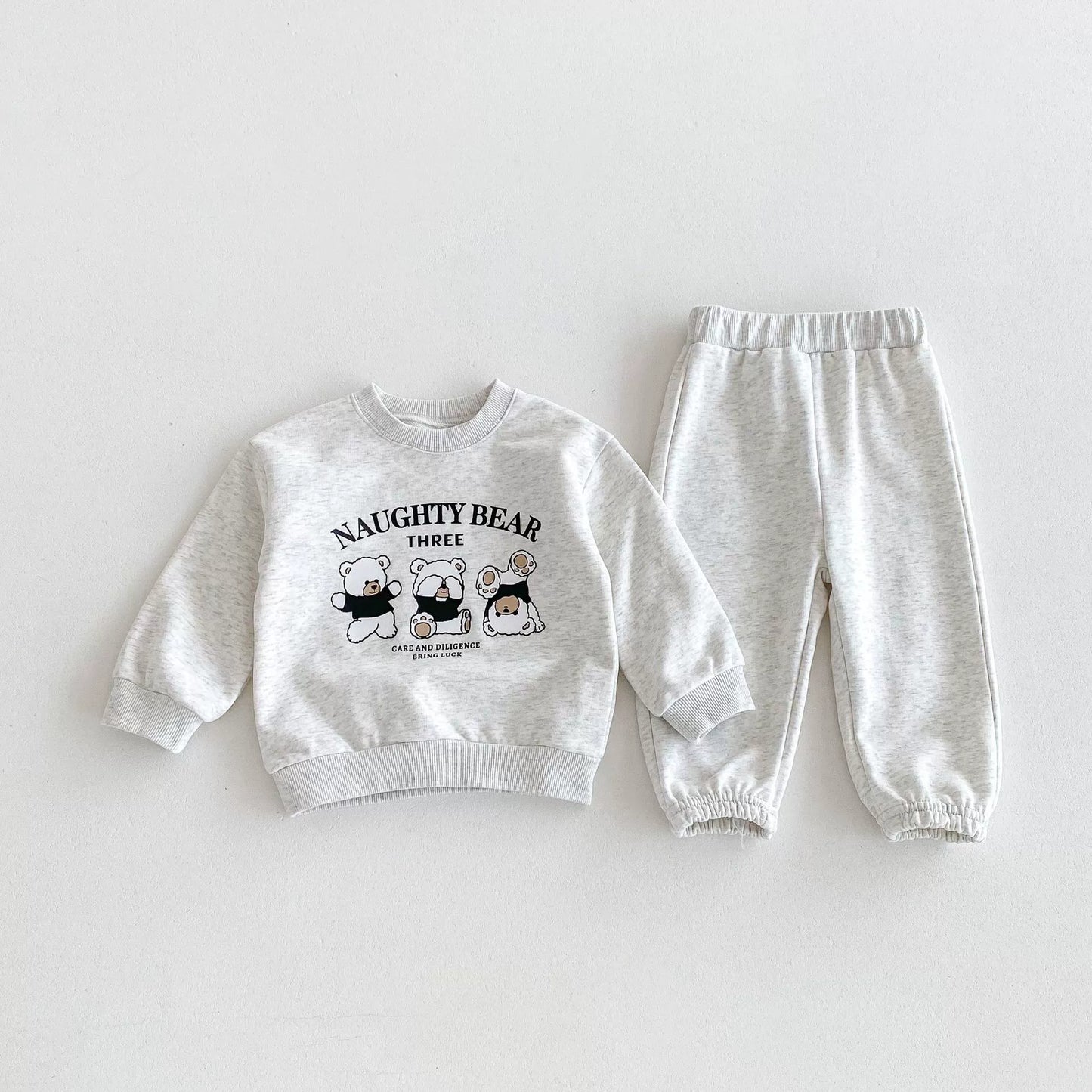 Completo Bimbo "Naughty Bear" – Felpa e Pantaloni in Cotone