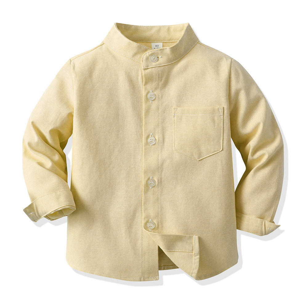 Camicia coreana bambino in cotone maniche lunghe
