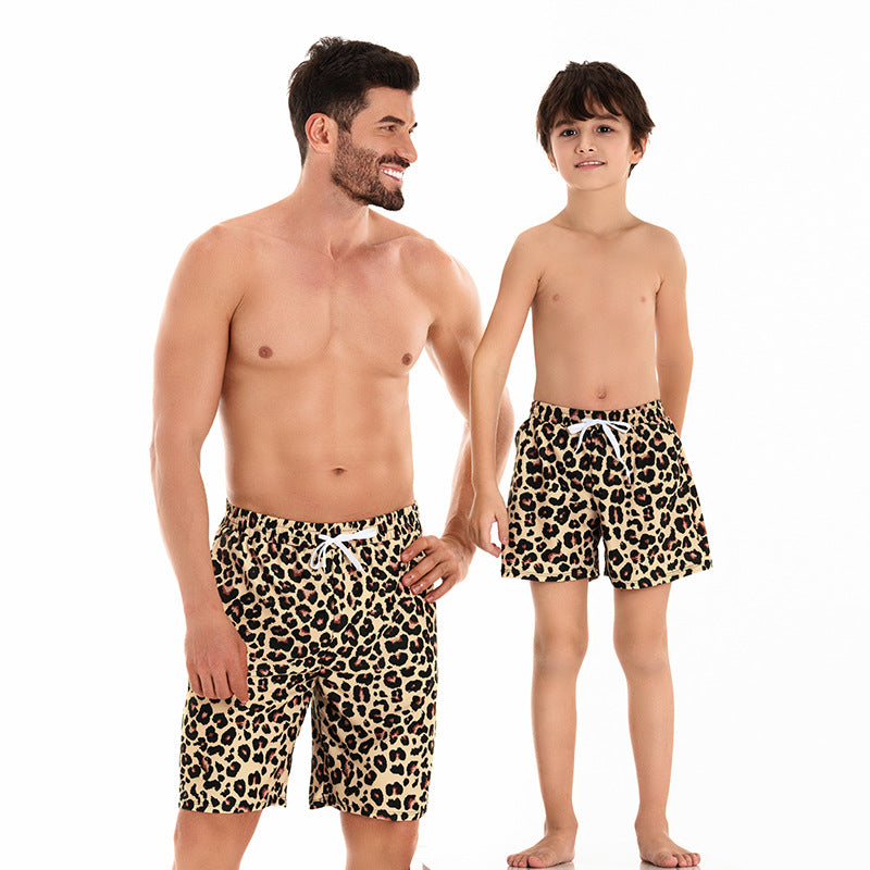 Costumi mare coordinati famiglia – Stampa leopardata glamour