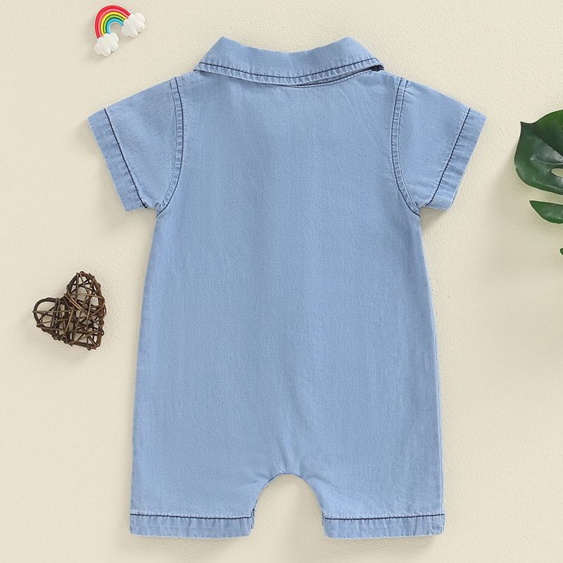 Tutina bimbo/bimba in Stile Camicia - Colore Denim Chiaro