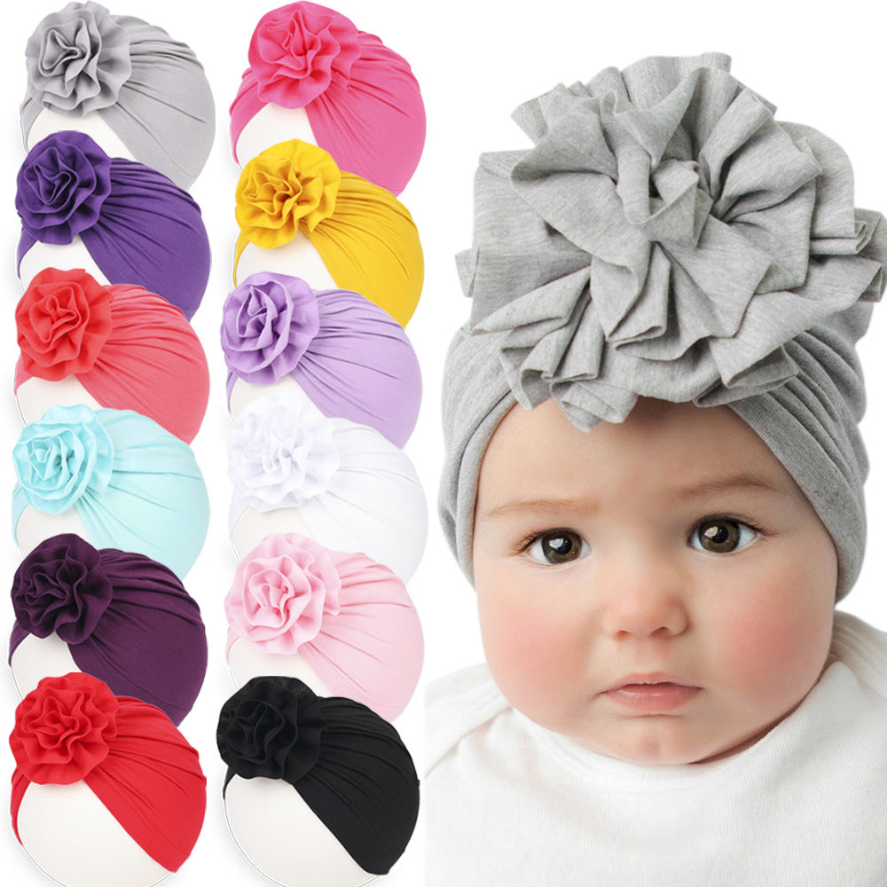 Turbante per Neonati con Fiore Voluminoso