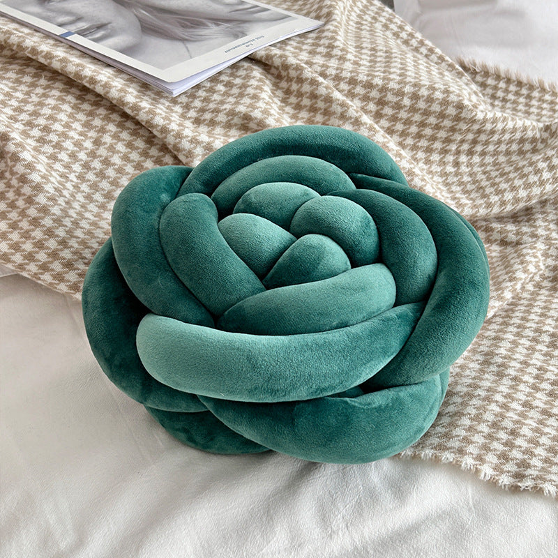 Cuscino Rosa intrecciato – Decorativo e Morbido