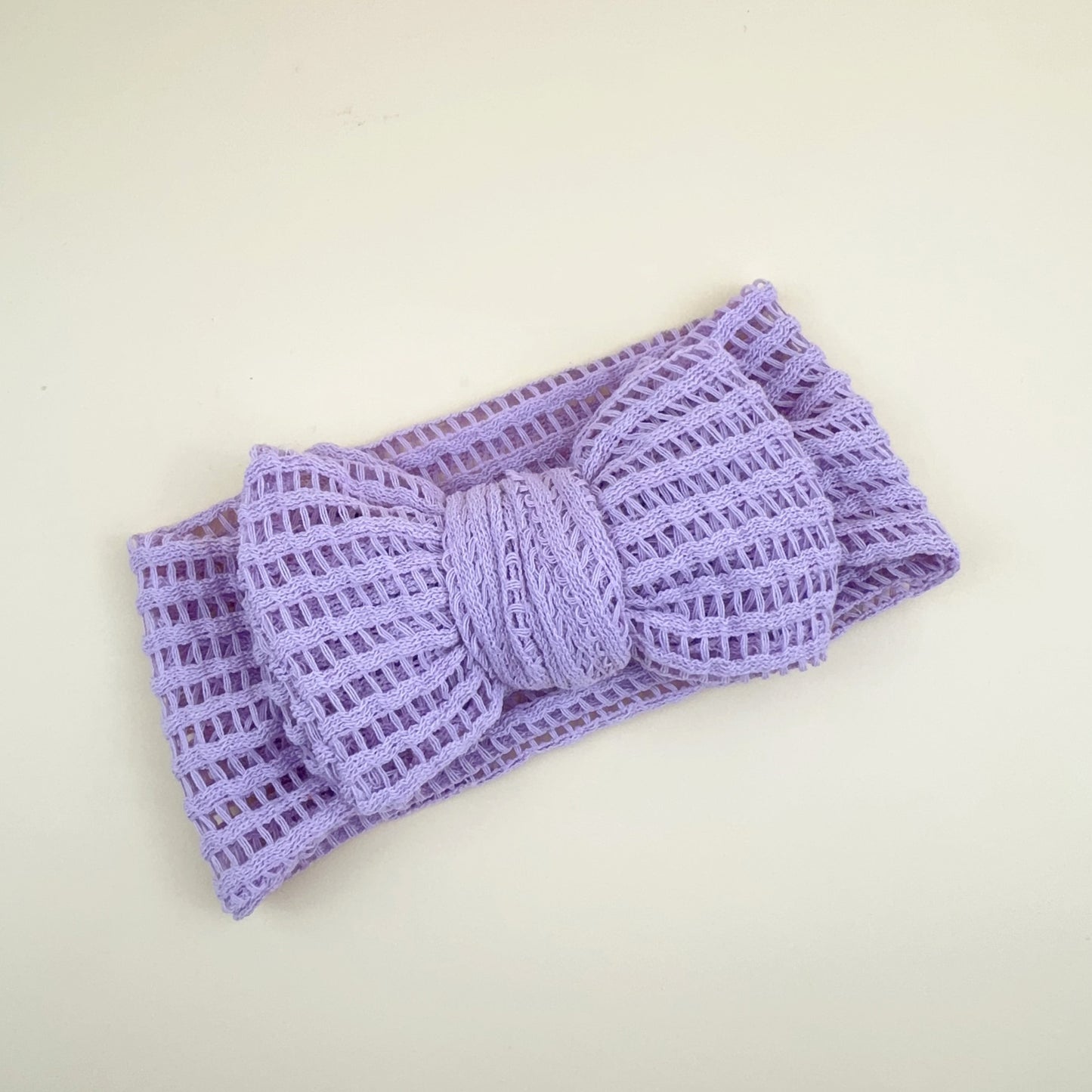 Fasce per Bambina in Maglia con Fiocco – Set Colori Pastello e Naturali