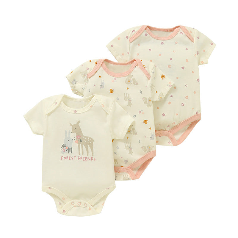 Set 3 Body Neonato in Cotone Fantasie Tenui e Naturali