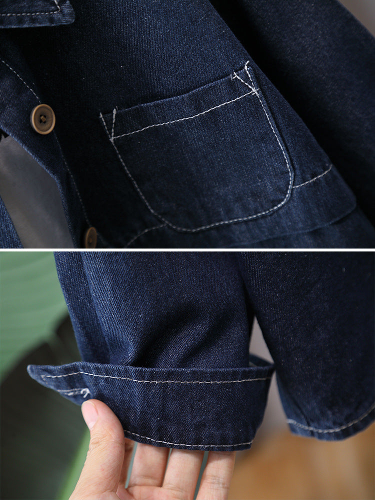 Completo Jeans Bambino 2 Pezzi Camicia Denim e Pantaloni