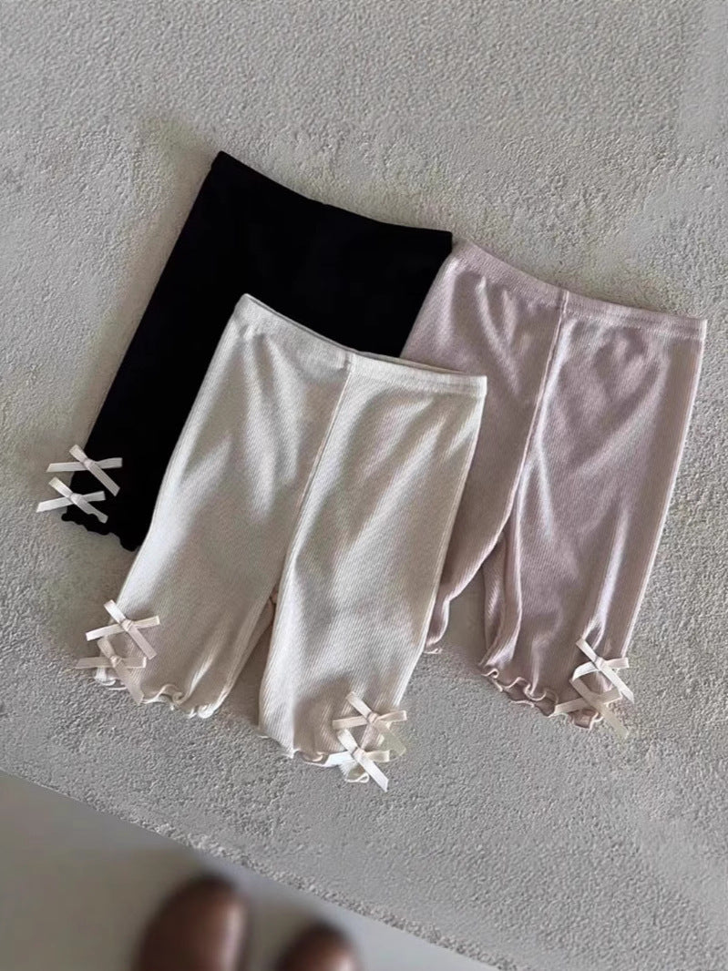 Leggings Corti Bimba con Fiocchetti – 3 Colori