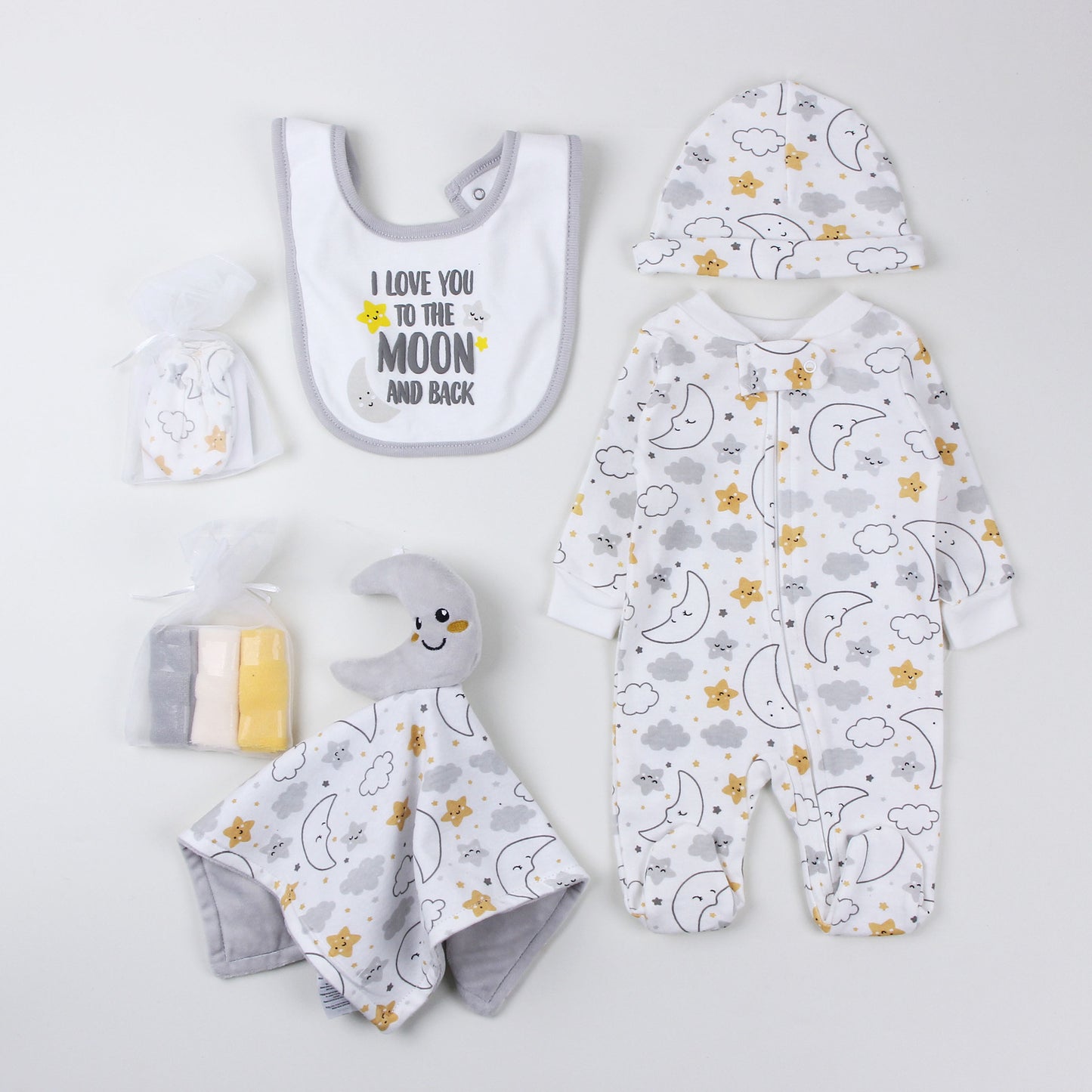 Set Nascita Neutro Bimbo/Bimba 6 Pezzi 100% cotone