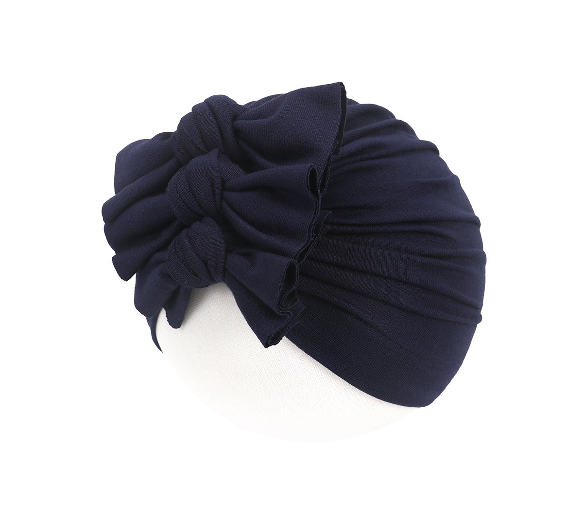 Turbante Neonato con Fiocco Cappellino Morbido in Cotone