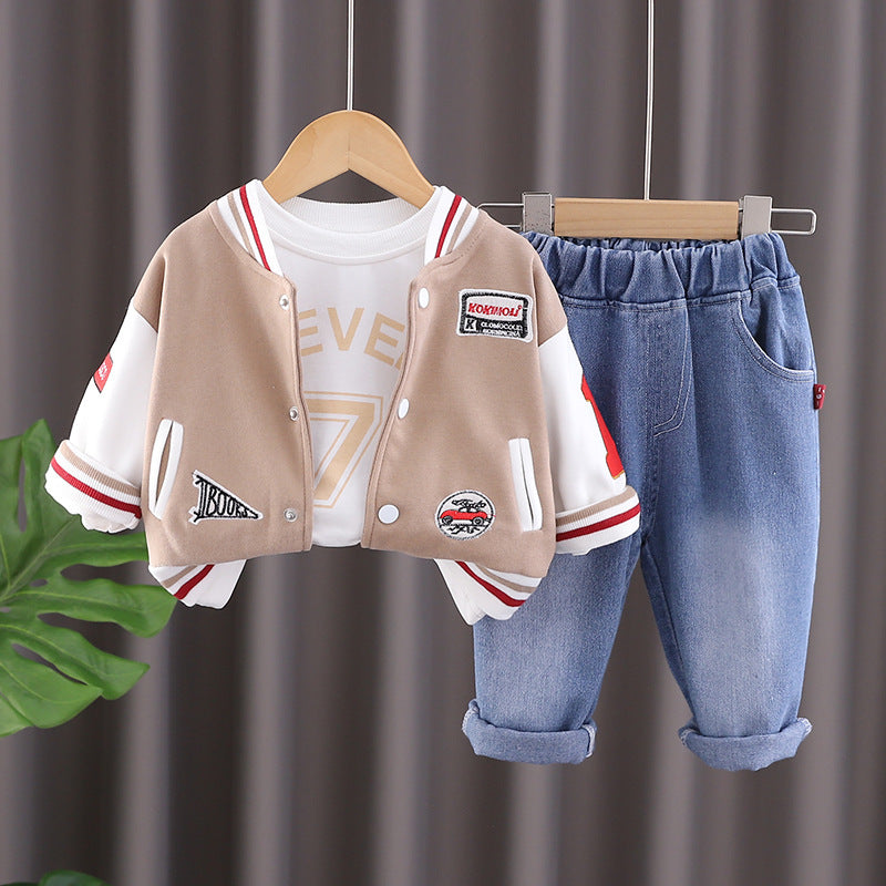 Completo Bimbo "Varsity Team" Giacca College, T-shirt e Jeans
