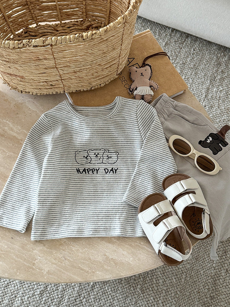 Maglietta a righe “Happy Day”