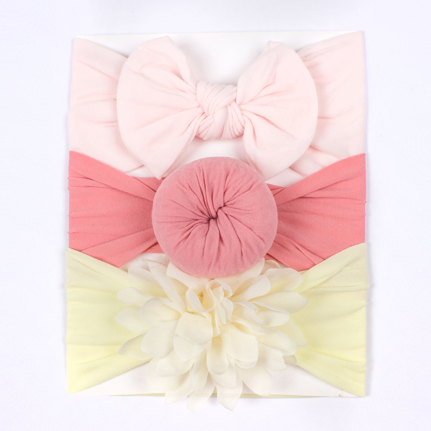Set di Fasce e Cappellini per Neonati con Fiocco e Fiore