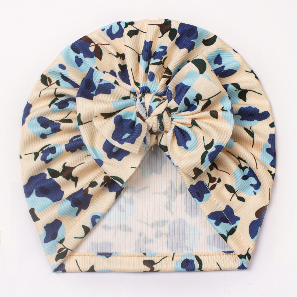Turbante Neonata con Fiocco Floreale