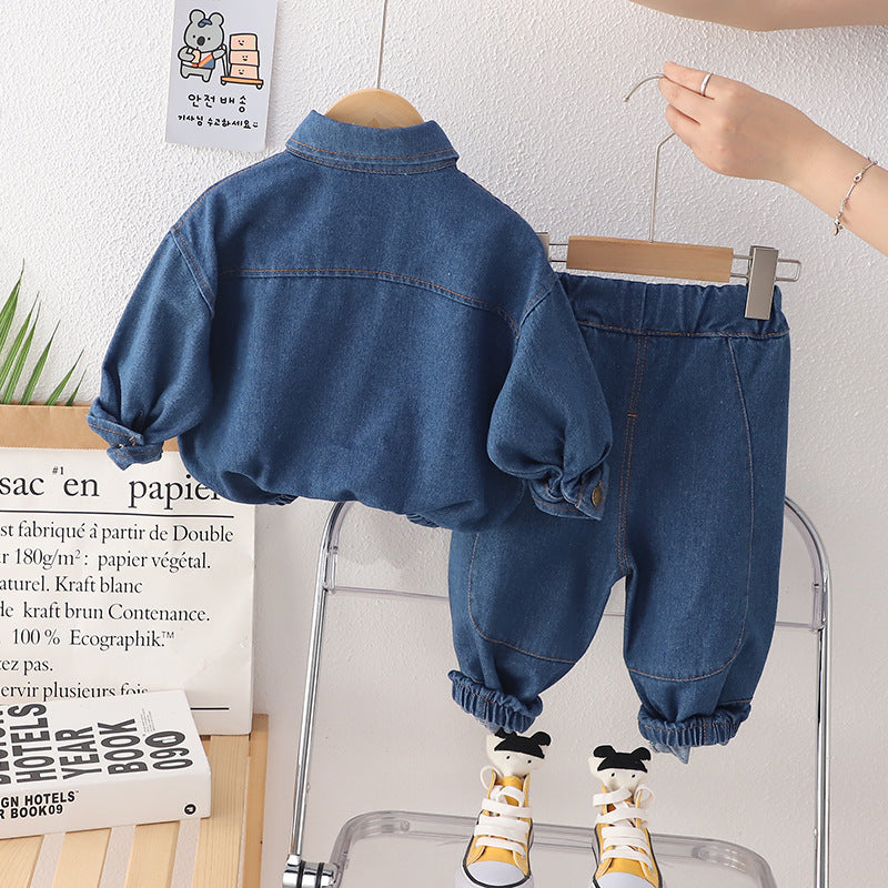 Completo in Denim per Bambini Giacca e Pantaloni Casual