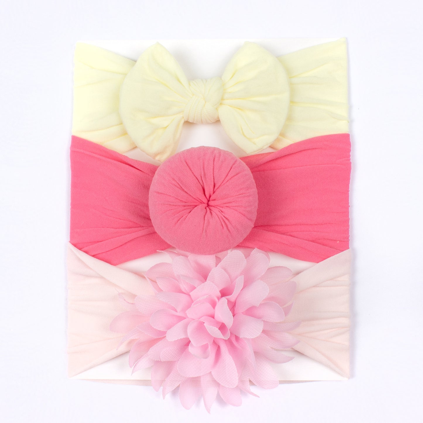 Set di Fasce e Cappellini per Neonati con Fiocco e Fiore