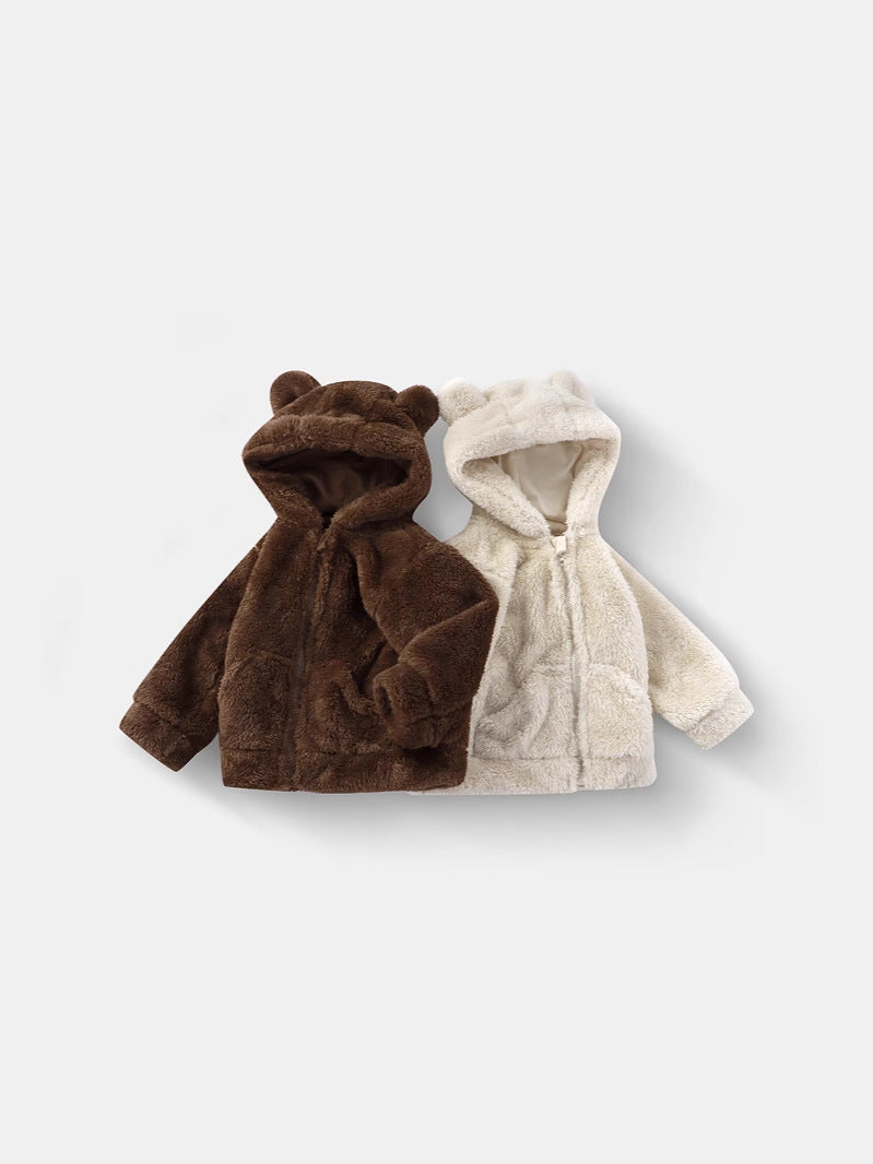 Giacca Invernale Bimbo/Bimba "Teddy Hood" – Morbida Pelliccia con Orecchie