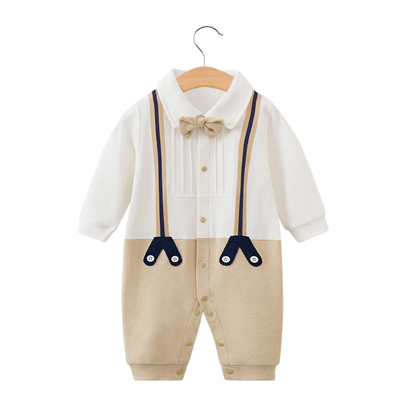 Tutina Bimbo Elegante da Cerimonia per Neonato con Papillon