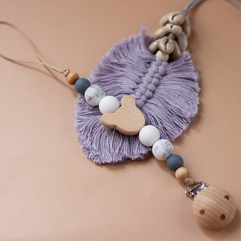 Portaciuccio in Legno e Silicone Orsetto – Design Naturale con Perline