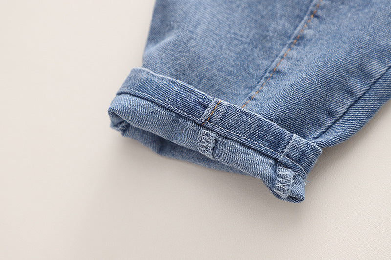 Completo Bimbo Casual - Polo Gialla con Stampa Orsetti e Jeans 95 % cotone
