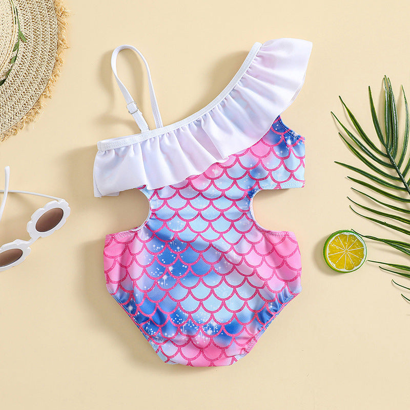 Costume intero bambina Fantasia Sirena Pastello