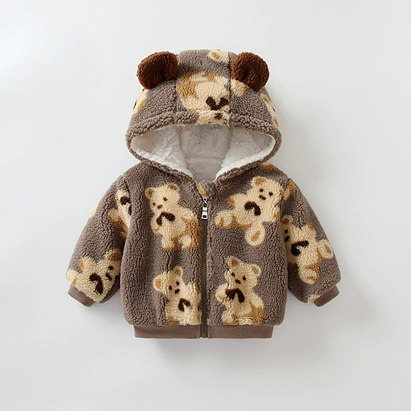 Felpa in Pile con Orsetti e Cappuccio con Orecchie – Unisex