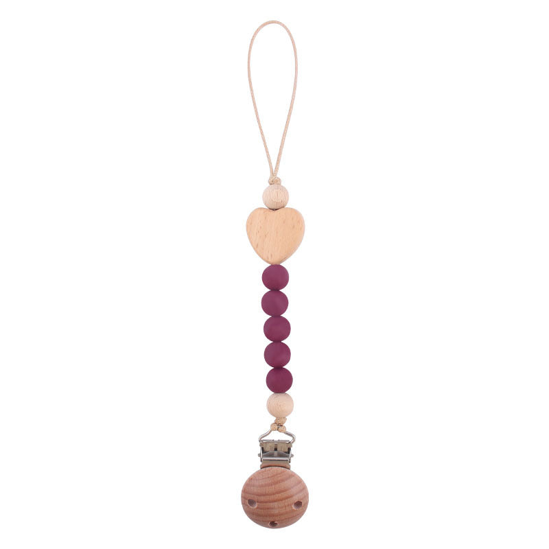 Catenina in Silicone e Legno Naturale con Clip