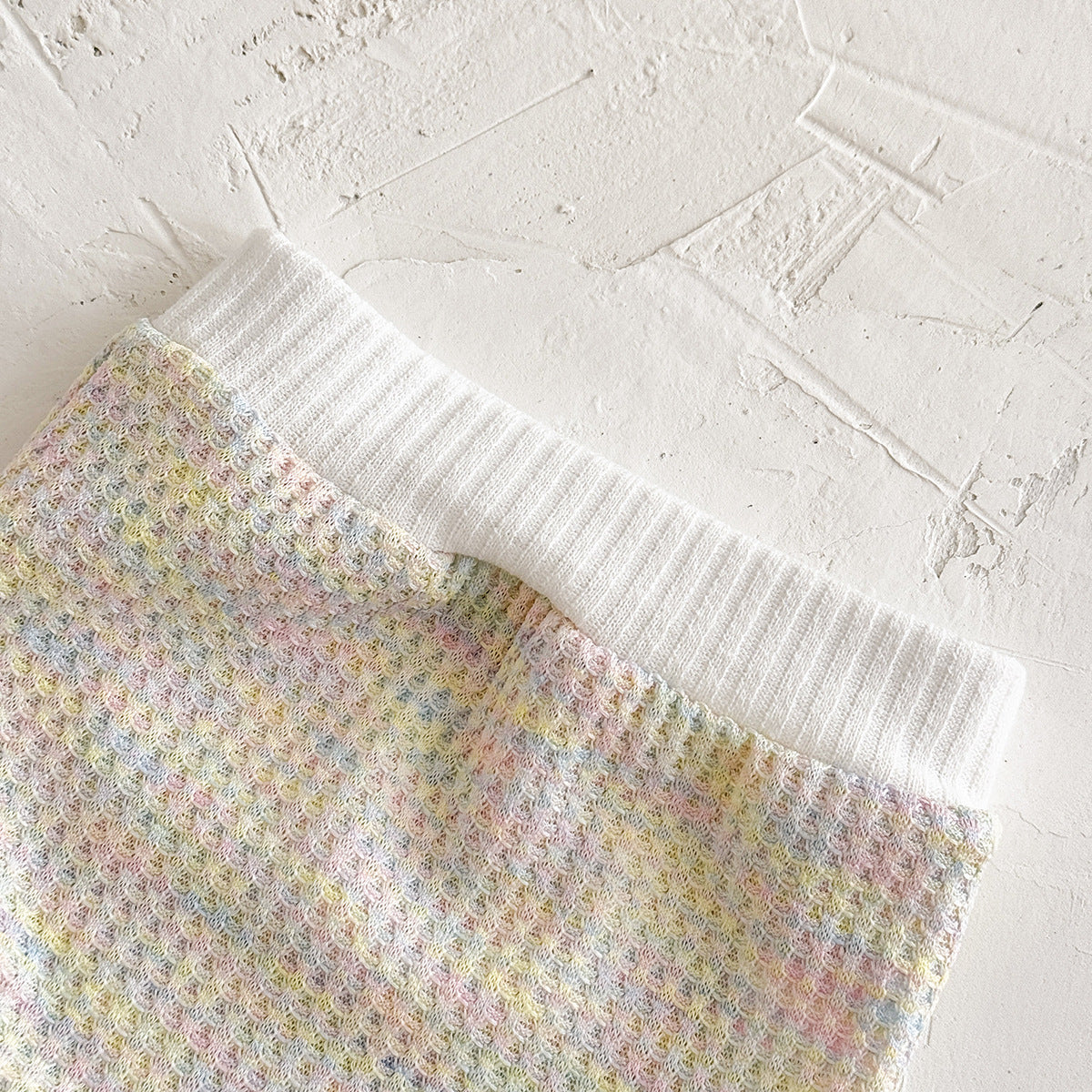 Coordinato estivo neonata in maglia waffle con fiocchi laterali