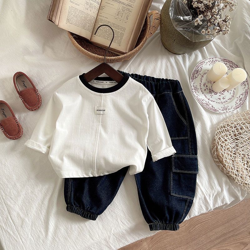 Completo 3 Pezzi Bambino – Stile Urban Grafico & Denim