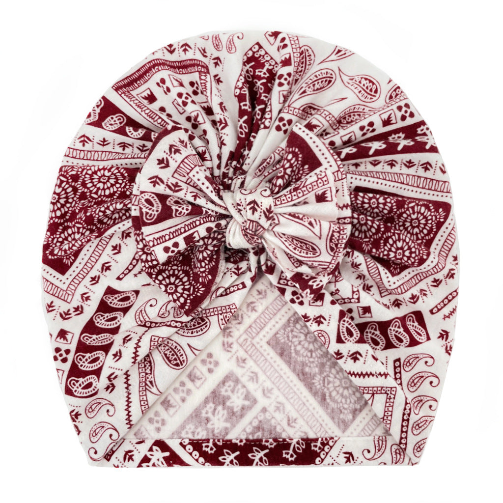 Turbante Neonata con Maxi Fiocco Stampa Bandana