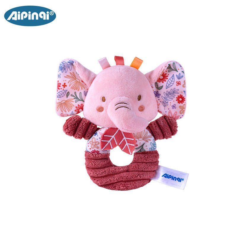 Sonaglino Peluche Neonato – Elefantino o Coniglietto con Anello Morbido