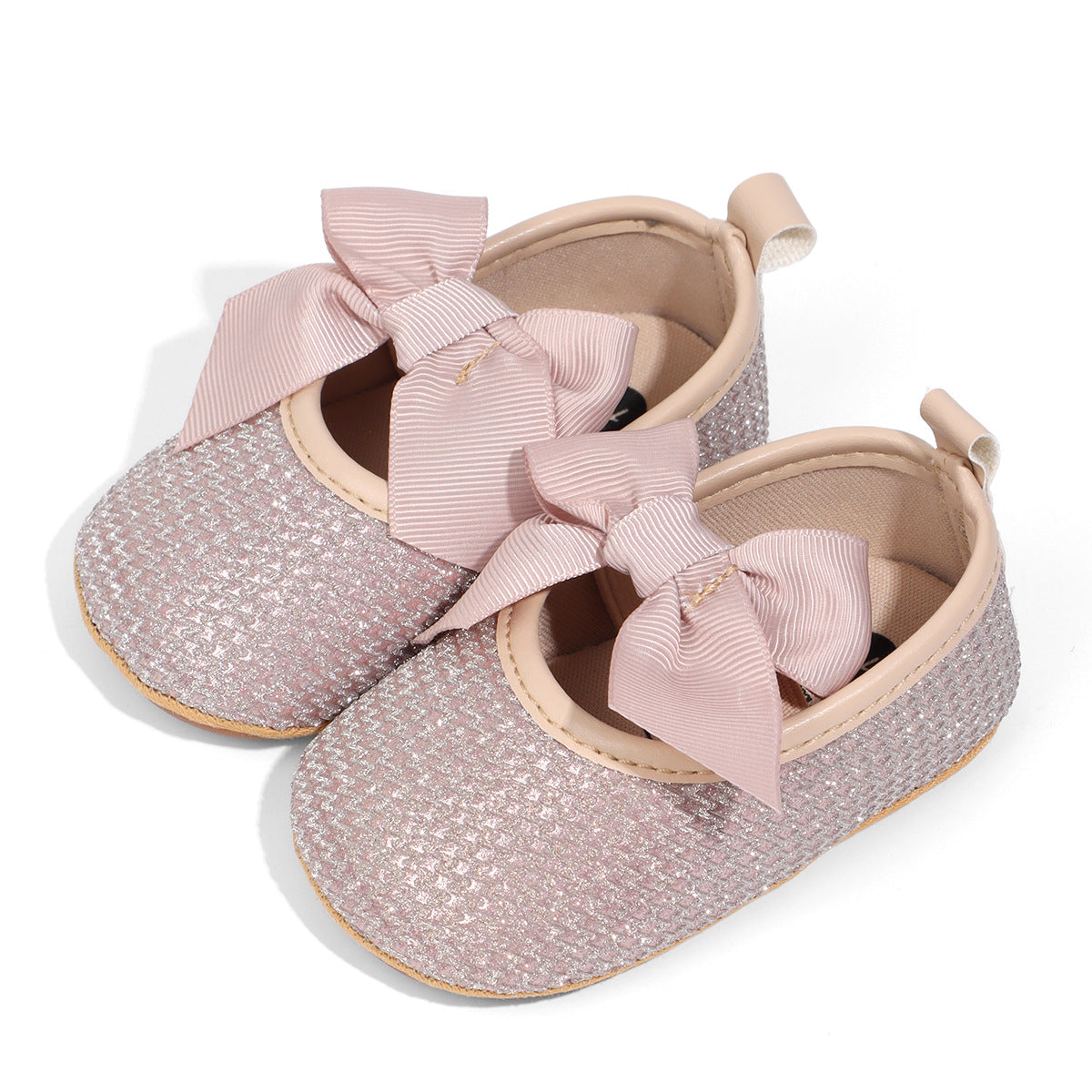 Scarpine Neonato Glitter con Fiocco Eleganti e Comode