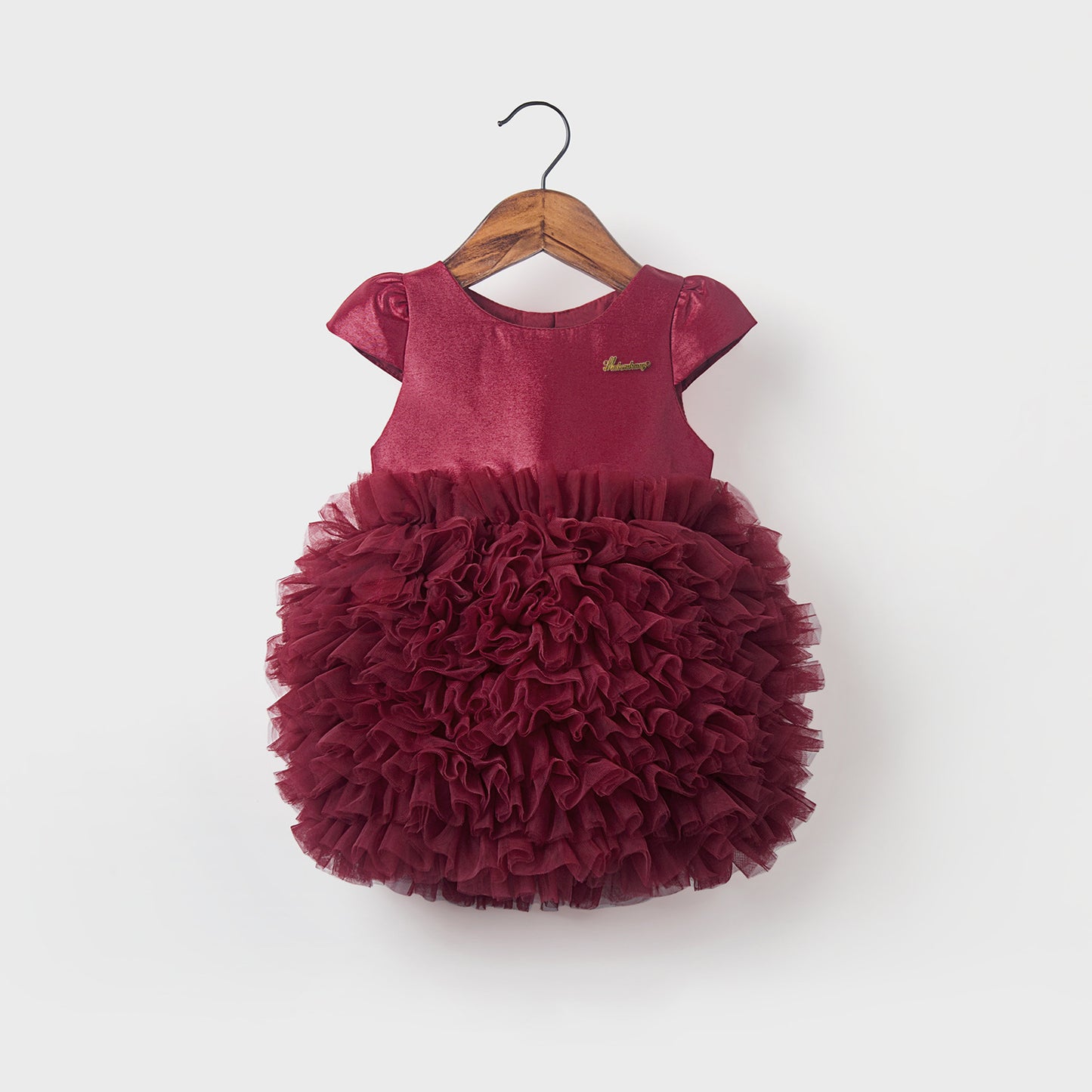 Abito cerimonia tulle bordeaux per bimba