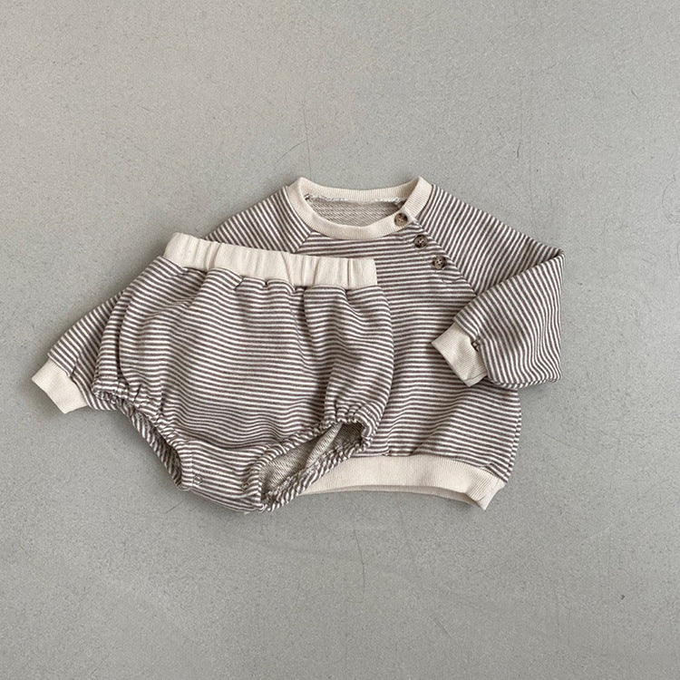 Set Maglia e Bloomers a Righe per Neonato unisex