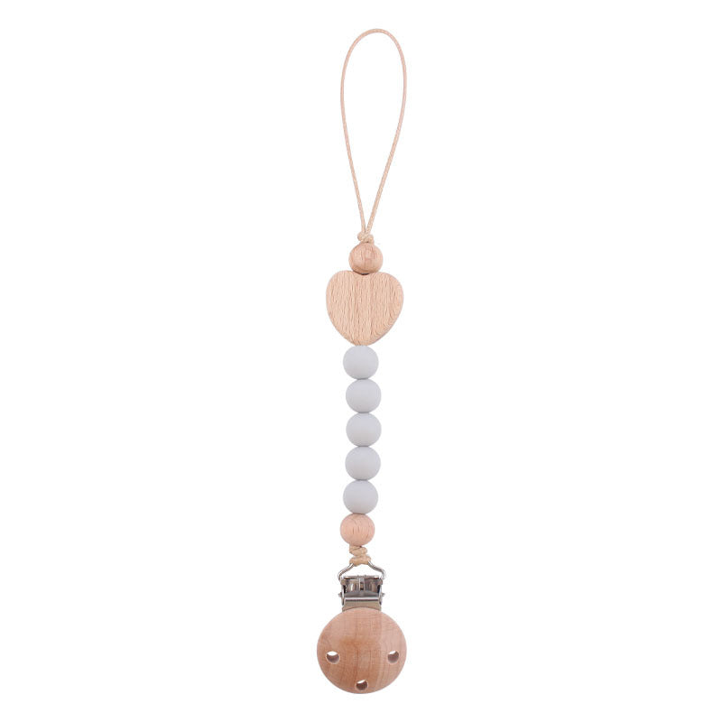 Catenina in Silicone e Legno Naturale con Clip