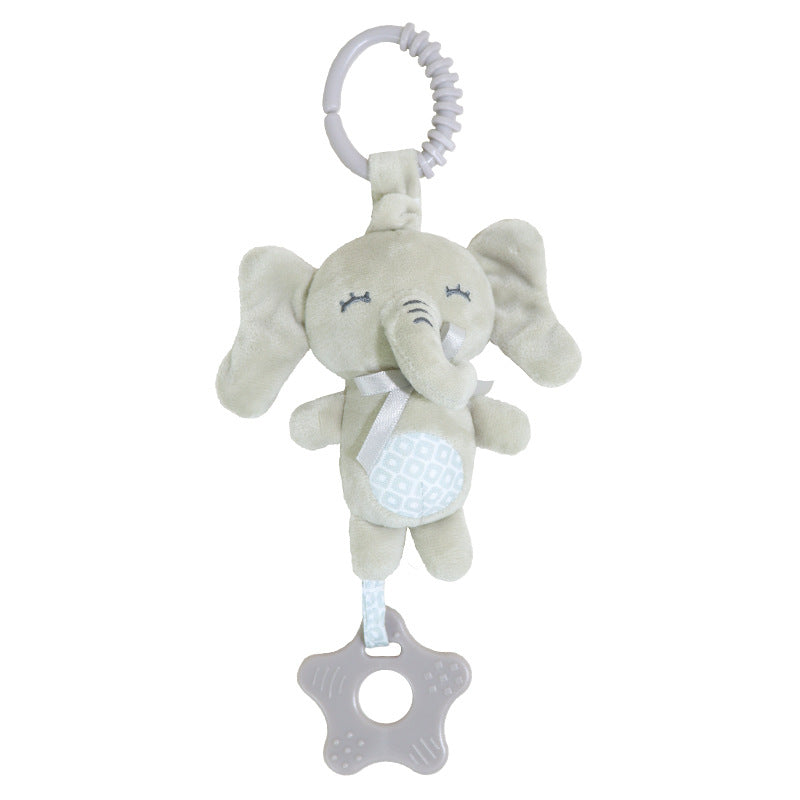 Giocattolo Sonaglio e Massaggiagengive 3 in 1 Animali Peluche con Clip