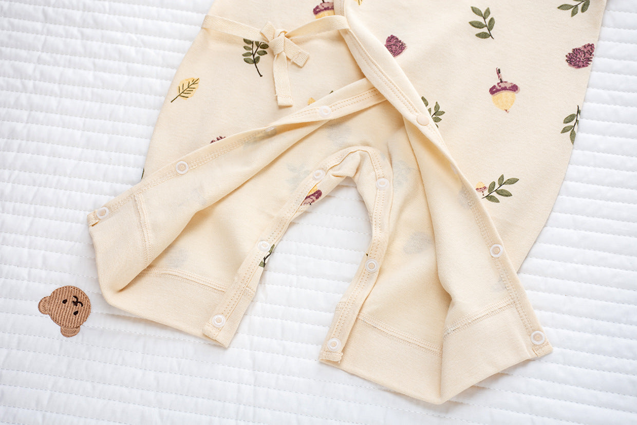 Coordinato Set Neonata/ Bimba 3 pezzi – Fantasia botanica beige