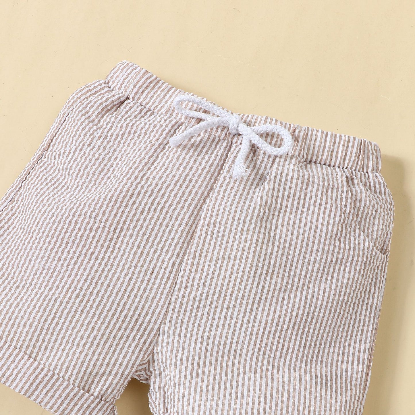 Completo Estivo Bambino Camicia Leggera e Shorts a Righe
