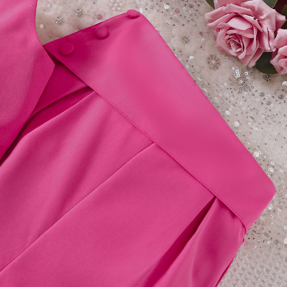 Completo Elegante Rosa Fucsia per Bambina – 2 Pezzi Chic con Top e Pantalone