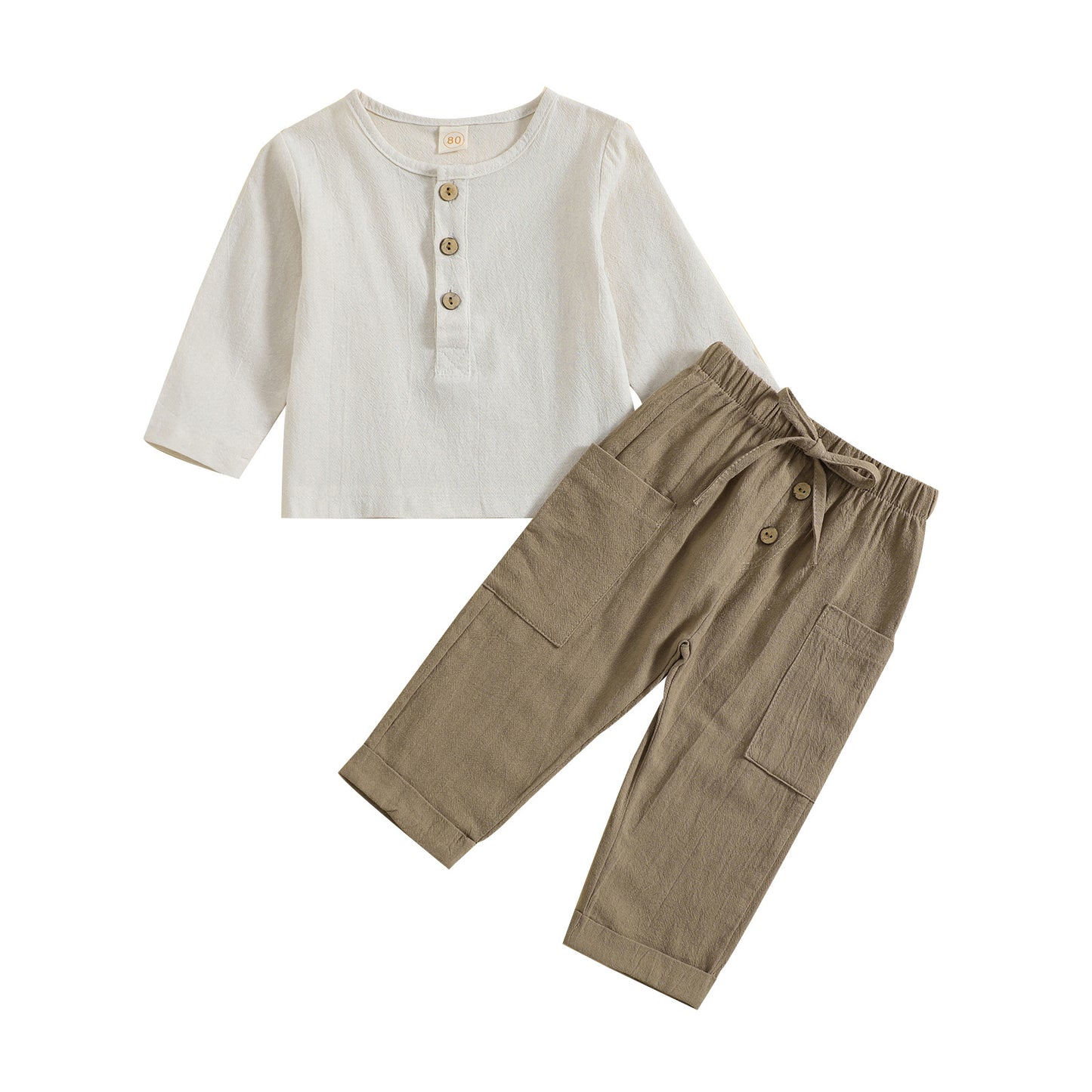 Set Bambino Stile Casual - Maglia a Maniche Lunghe e Pantaloni con Tasche estivo