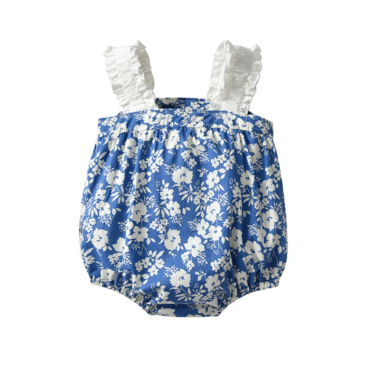 Completo Estivo Bimba con Motivo Floreale Blu