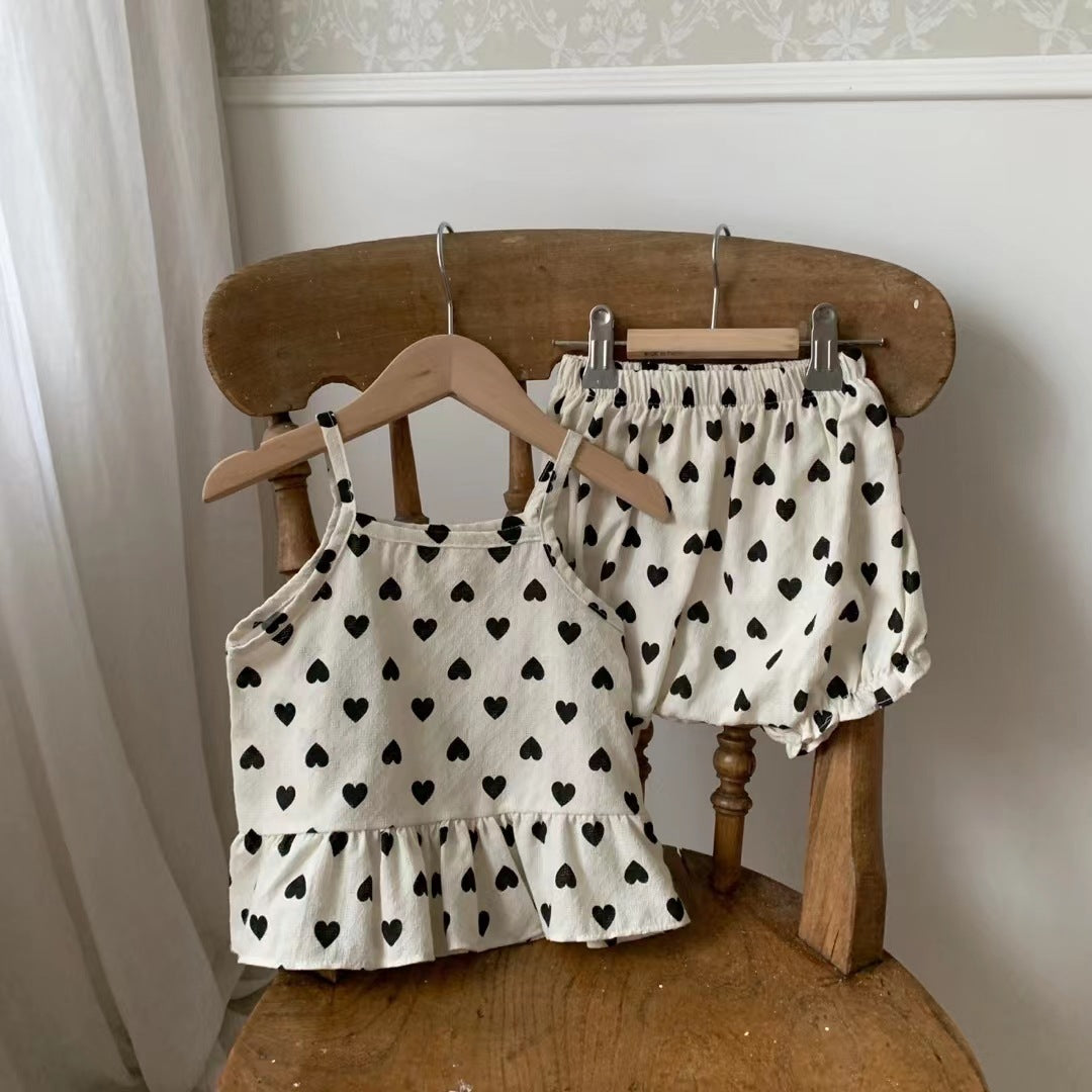 Completo Estivo Bambina con Cuoricini