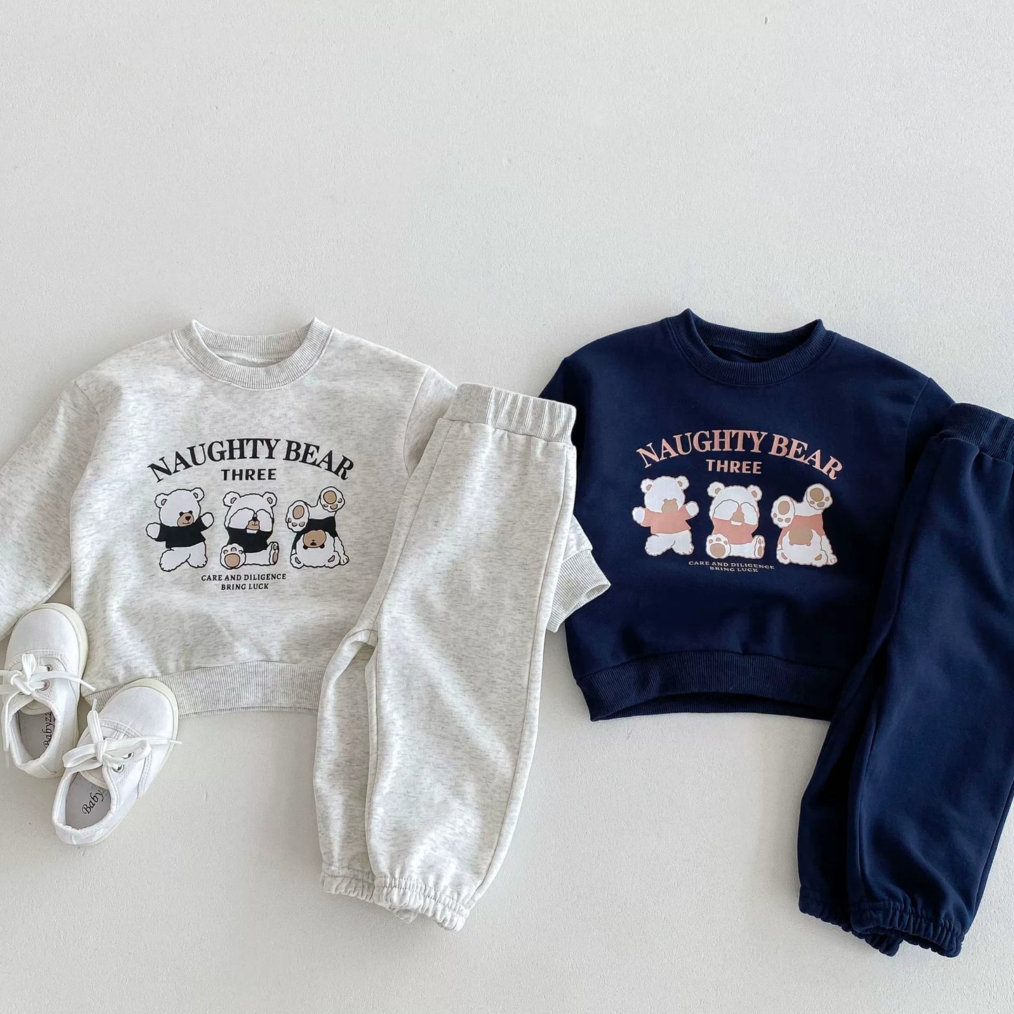 Completo Bimbo "Naughty Bear" – Felpa e Pantaloni in Cotone