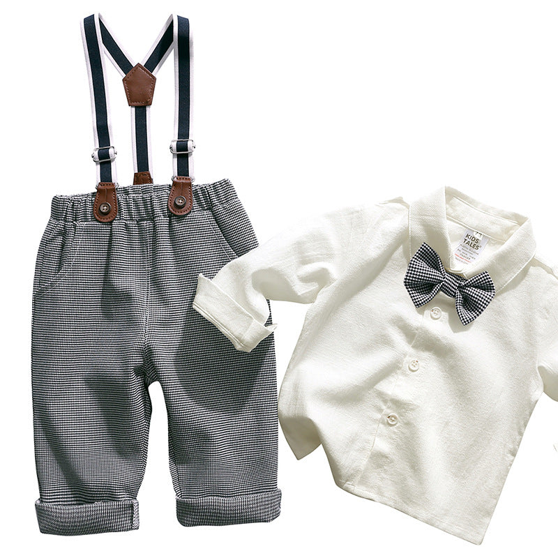 Completo Elegante Bimbo con Bretelle e Papillon – "Piccolo Gentiluomo"