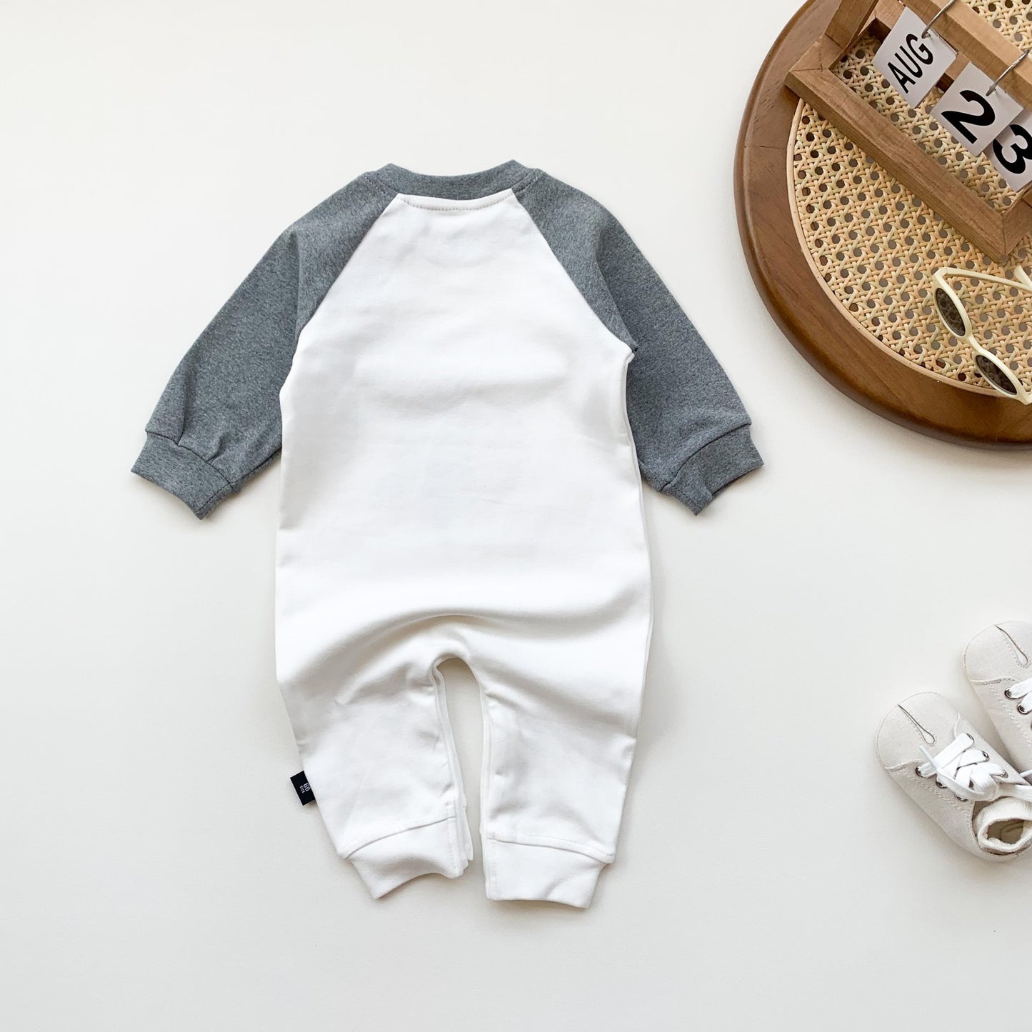 Tutina Neonato in Cotone Manica Lunga con Stampa Orsetto Paris