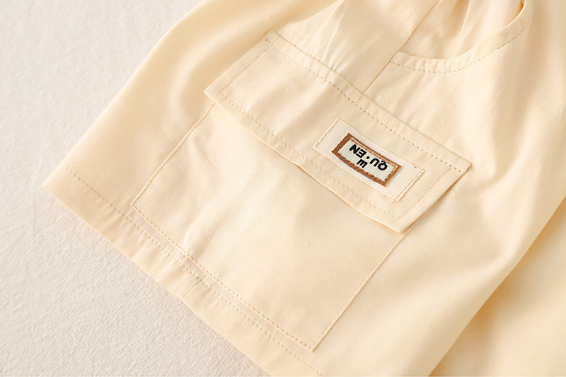 Completo Estivo Bambino "Dino Manager" - Camicia con Cravatta, T-Shirt Stampata e Shorts