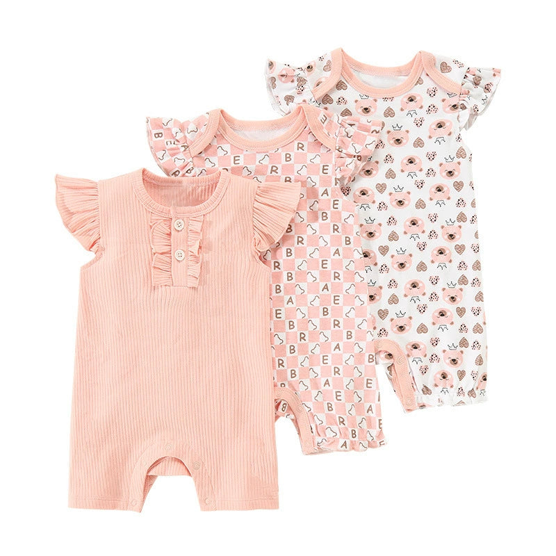 Set 3 Pagliaccetti Estivi per Neonato Fantasie Colorate
