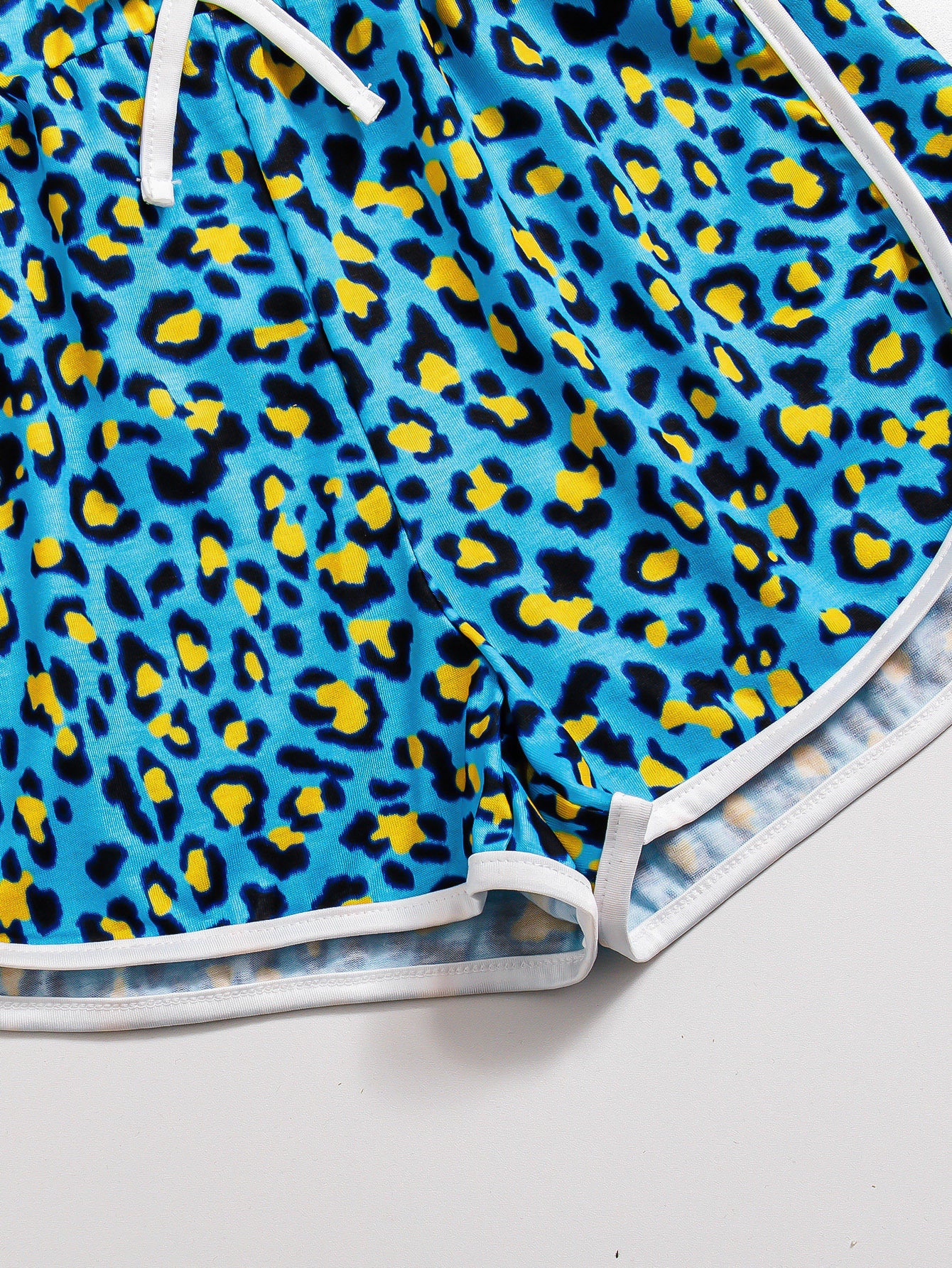 Shorts 2pz Bambina Estivi Fantasia Animalier Leopardata