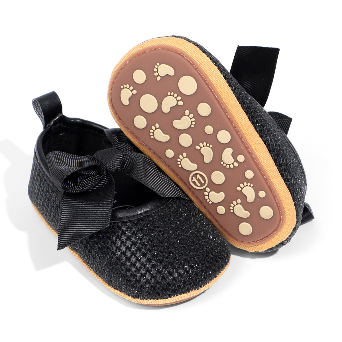 Scarpine Neonato Glitter con Fiocco Eleganti e Comode